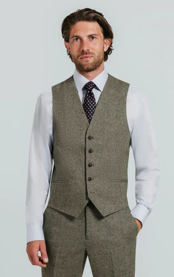 Salbeigrün Fischgrätenmuster Tweed Anzug Jackett - photo 6 Salbeigrün Fischgrätenmuster Tweed Anzug Jackett - photo 6