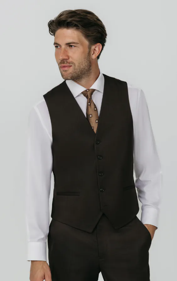 Braun Twill Weste Braun Twill Weste