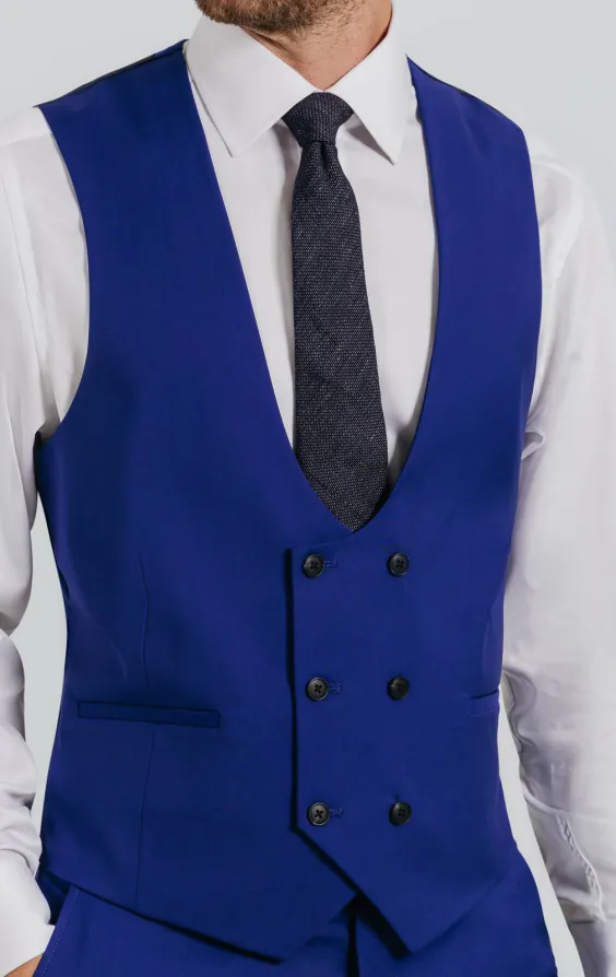 Leuchtend Blau Zweireihige Weste - photo 1