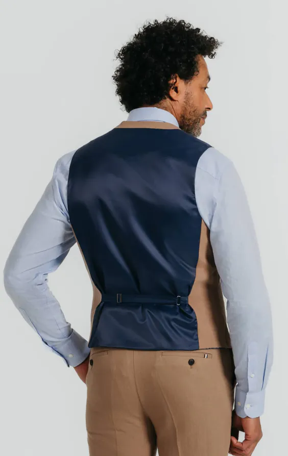 Braune Weste aus Leinen-Twill - photo 2