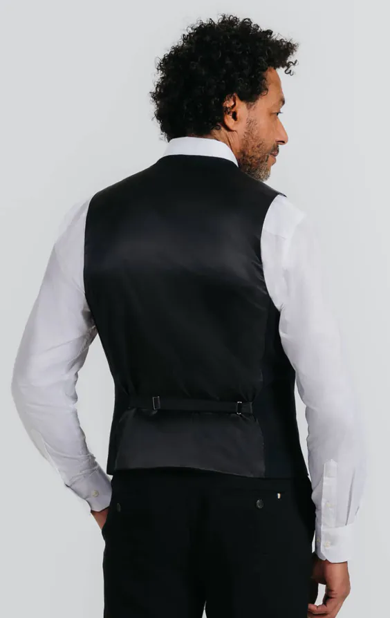 Schwarzes Weste aus Leinen-Twill - photo 2
