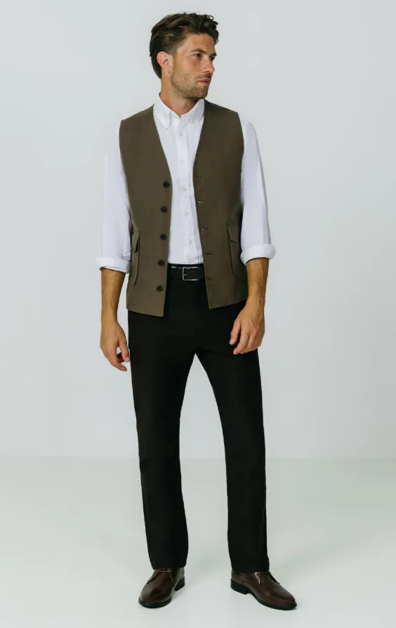 Olive Moleskin Weste - photo 1