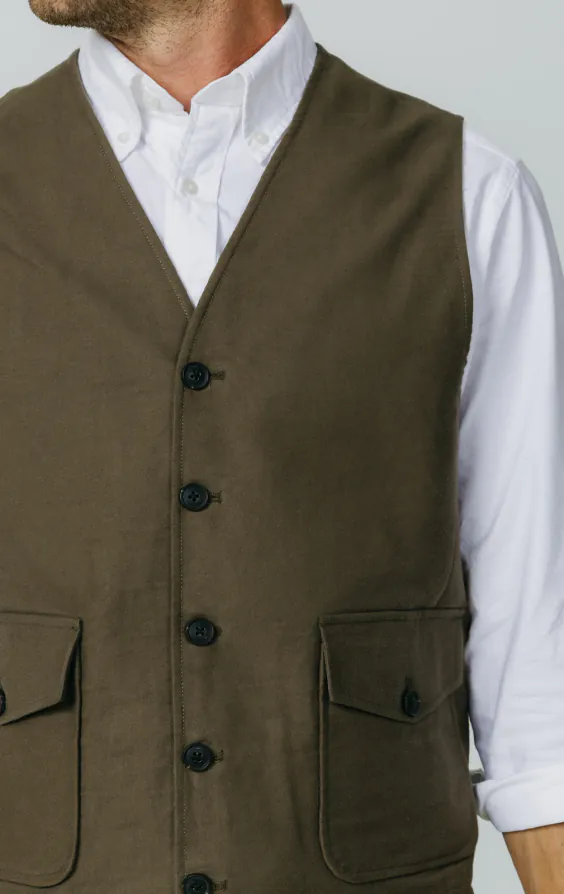Olive Moleskin Weste - photo 2