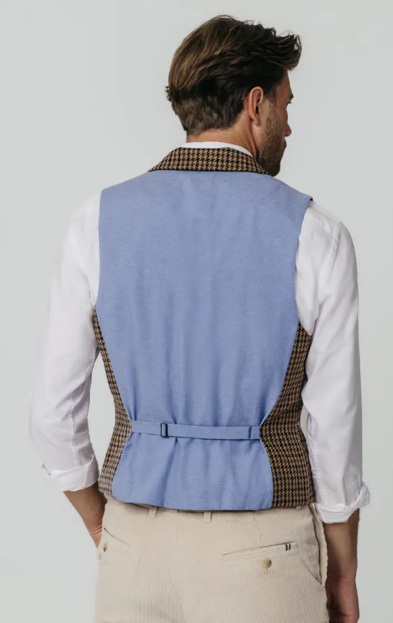 Braune Hahnentritt Tweed Weste - photo 3 Braune Hahnentritt Tweed Weste - photo 3