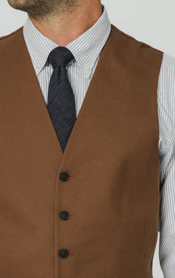Mittelbraun Twill Weste - photo 1