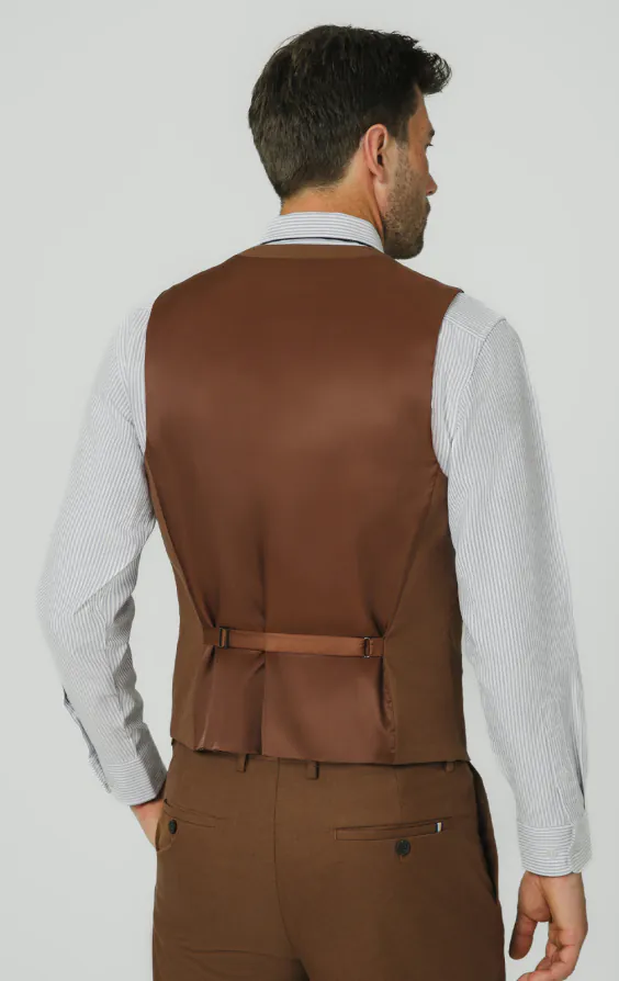 Mittelbraun Twill Weste - photo 2