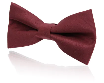 Vorgebundene Bordeaux Rote Jungenfliege, Dupion-Optik 