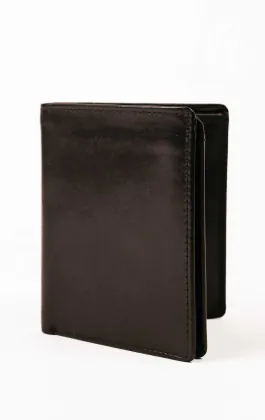 Schwarzes Leder-RFID-Geldbörse/Kreditkartenetui