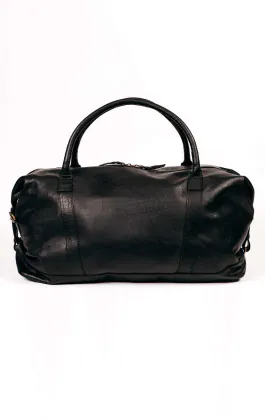 Schwarze Leder Reisetasche
