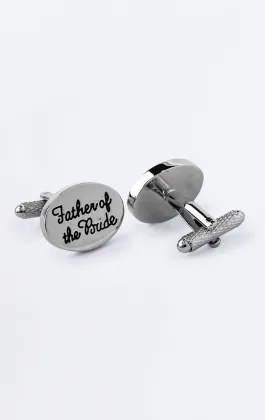 Silberfarbene 'Father of the Bride' Manschettenknöpfe