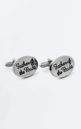Silberfarbene 'Father of the Bride' Manschettenknöpfe