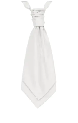 Weißes Plastron in Dupion-Optik 