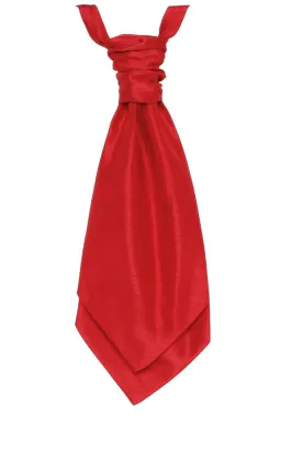 Rotes Plastron in Dupion-Optik