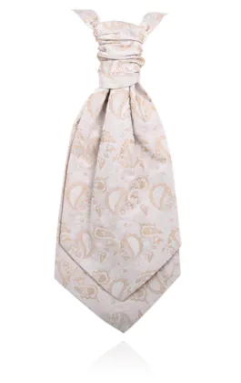 Crème farbene Hochzeiskrawatte mit Paisleymuster für Jungen
