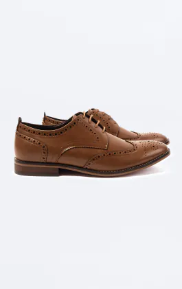 Tan Derby Brogue Schuhe