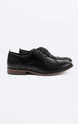 Schwarze Derby Brogue Schuhe