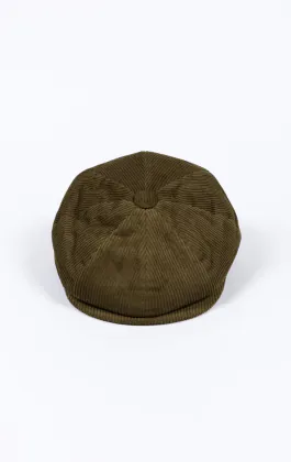 Olivgrüne Kordmütze Newsboy