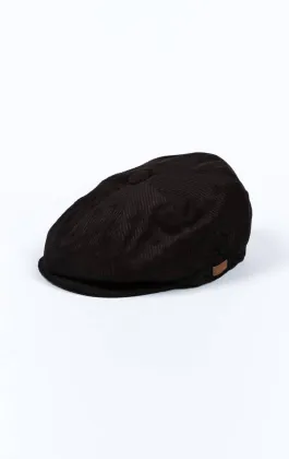 Schwarz Kordmütze Newsboy