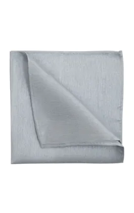Silberfarbenes Einstecktuch, Dupion-Optik