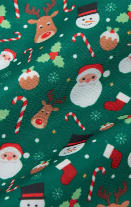 Grünes Santa & Helfer Weihnachts Einstecktuch