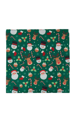 Grünes Santa & Helfer Weihnachts Einstecktuch