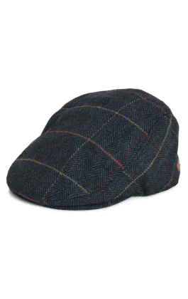 Tweed Flatcap, Dunkelblau mit Karomuster