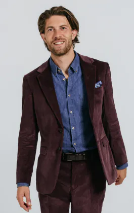 Weinrot Cordjacke