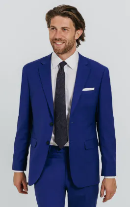 Leuchtend Blau Anzug Jackett
