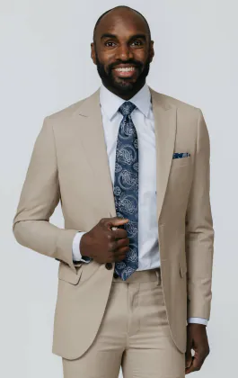 Stone Sharkskin Slim Fit Anzug Jackett