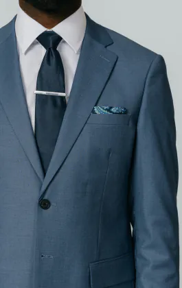 Blau Meliertes Anzug Jacket