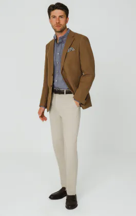 Mittelbraune Ramie-Jacke