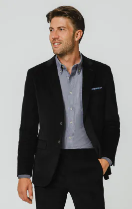 Schwarz Cordjacke