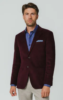 Weinrot Feincord Jacke