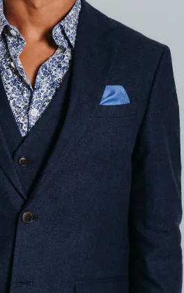Leinen Blazer, Marineblau