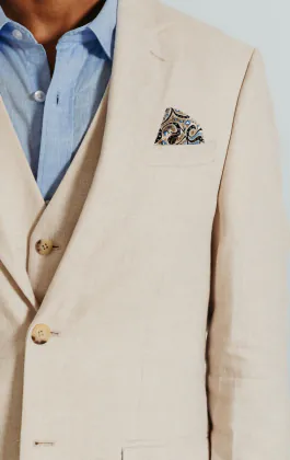 Leinen Blazer, Cremefarben