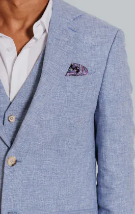 Leinen Blazer, Hellblau