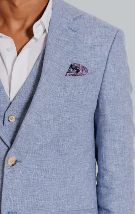 Leinen Blazer, Hellblau