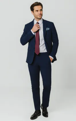 Blau Slim-Fit Anzug Jackett