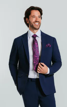 Blau Slim-Fit Anzug Jackett