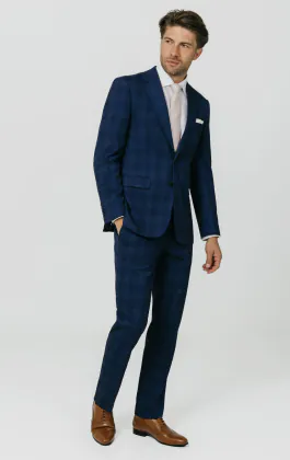Königsblaue Schatten Karo Anzug