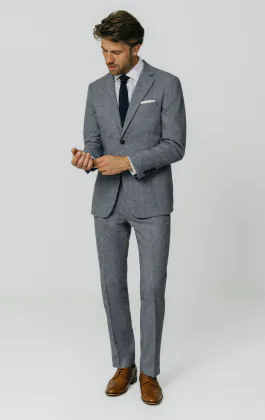 Blau Donegal Tweed Anzug