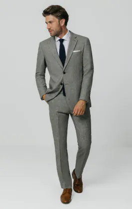 Hellgrau Donegal Tweed Anzug