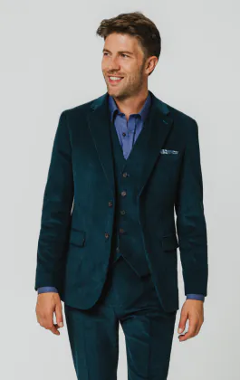 Teal 3-Teilig Cordanzug