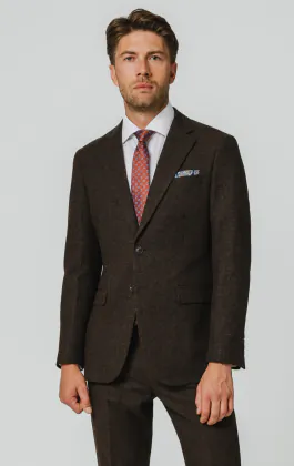 Dunkelbraun Donegal Tweed Anzug