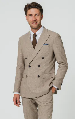 Kamelbraun Twill Tweed Anzug
