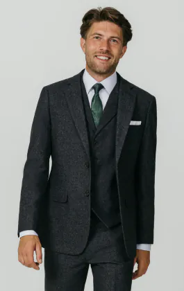 Donegal Tweed Anzug, Grau, 3-Teilig