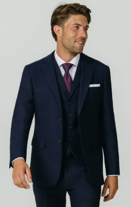 Donegal Tweed Anzug, Marineblau, 3-Teilig