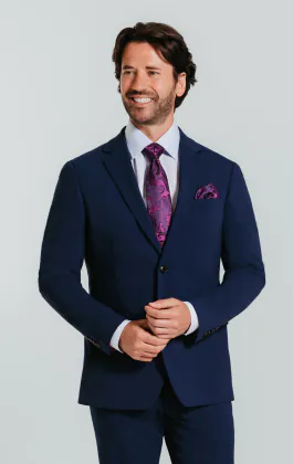 Anzug, Blau, Slim-Fit