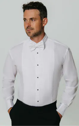 Smokinghemd, Smokingkragen, Hemdbrust aus Baumwollpiqué, Slimfit