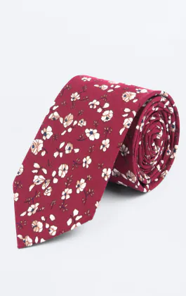 Rote und Weiße Blumenkrawatte